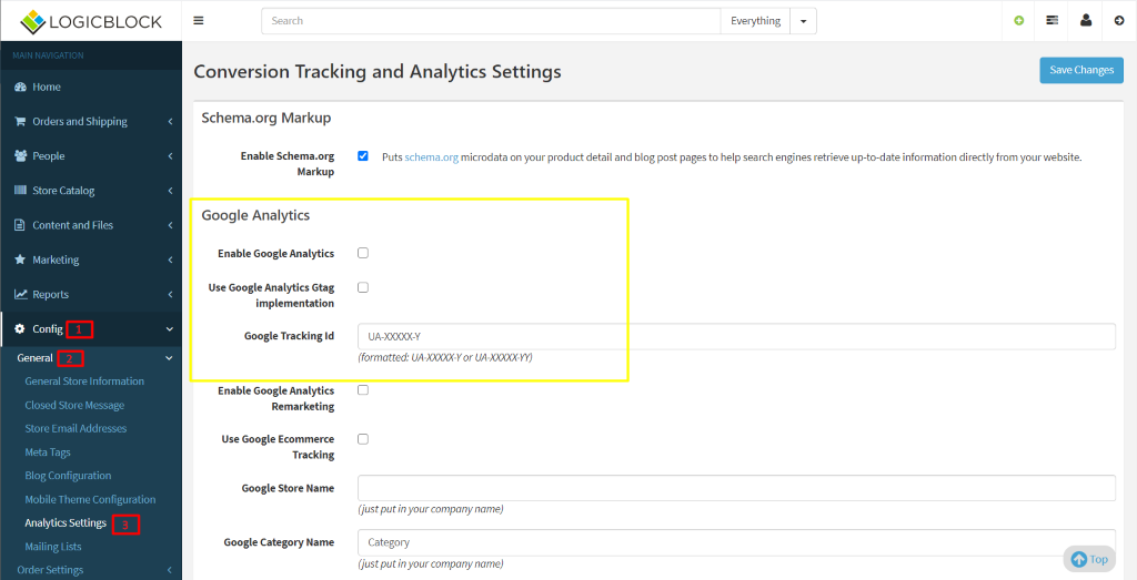 Conversion tracking and analytics screenshot