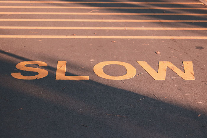 Slow road signage
